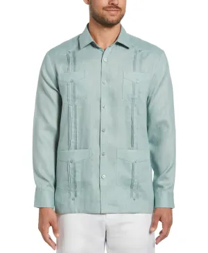 100% Linen Classic Guayabera Shirt - Long Sleeve