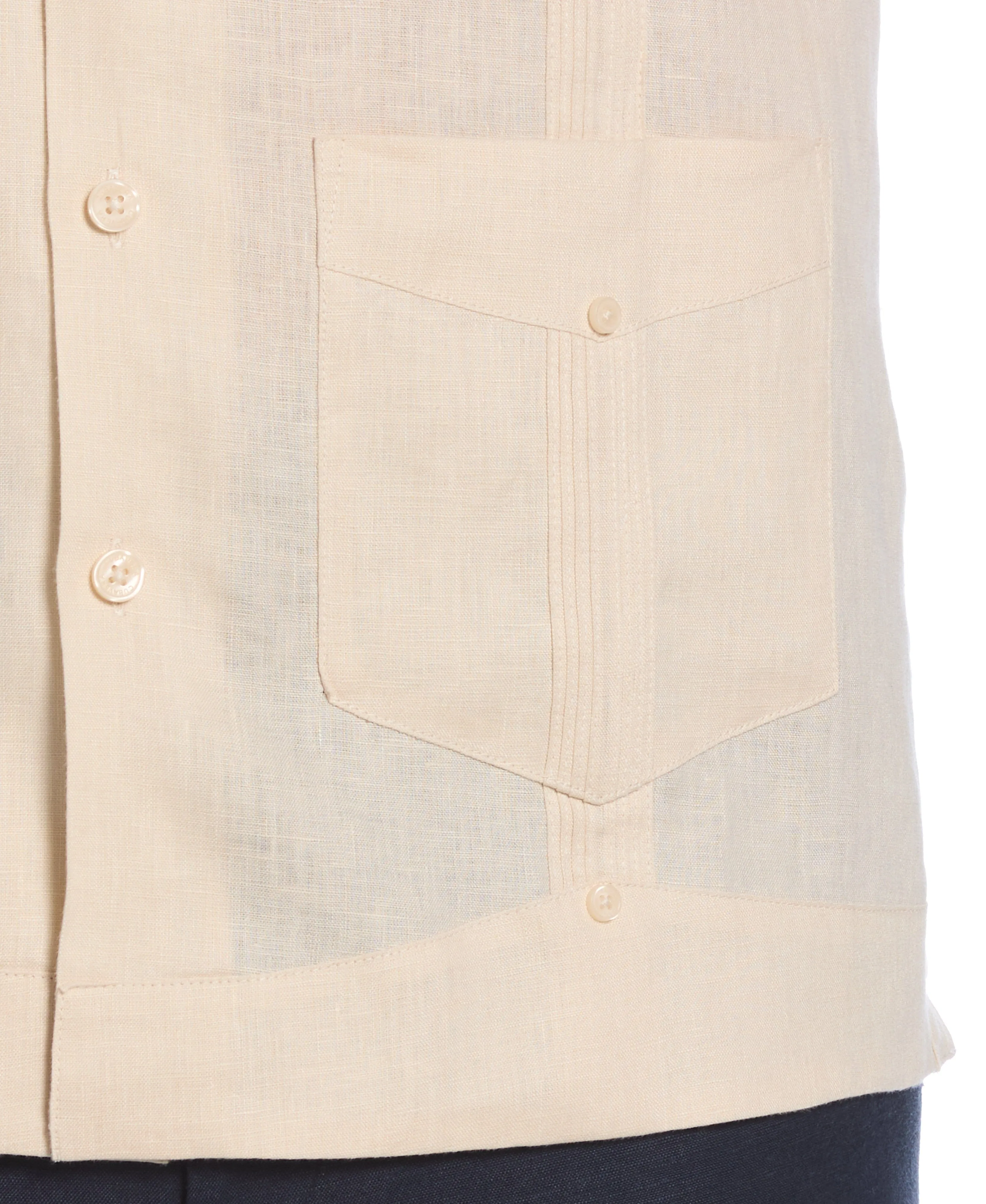 100% Linen Classic Guayabera Shirt - Short Sleeve