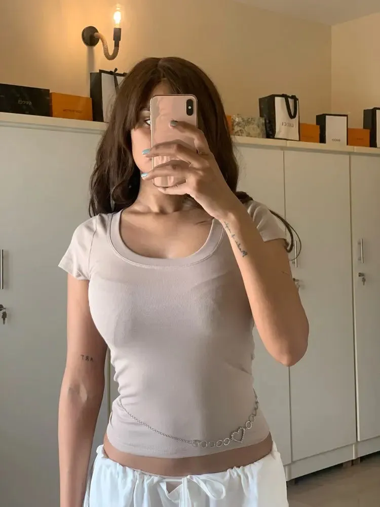 16 Colors Summer Slim Skinny Short Sleeve Croptops