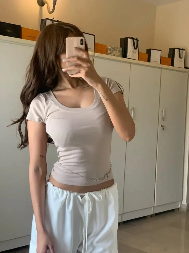 16 Colors Summer Slim Skinny Short Sleeve Croptops