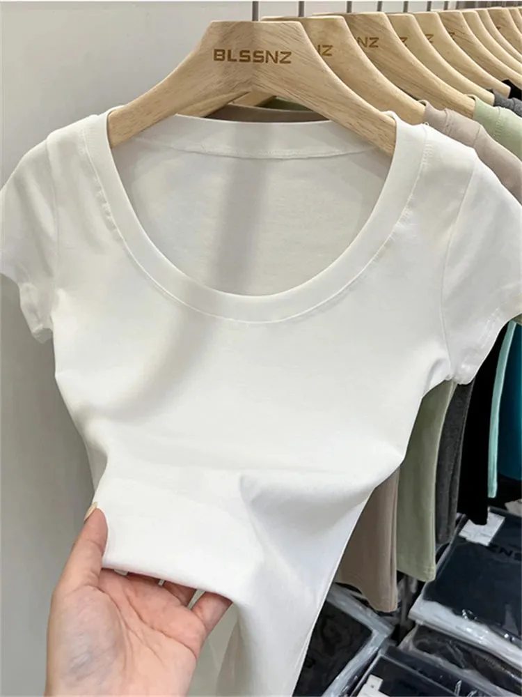 16 Colors Summer Slim Skinny Short Sleeve Croptops