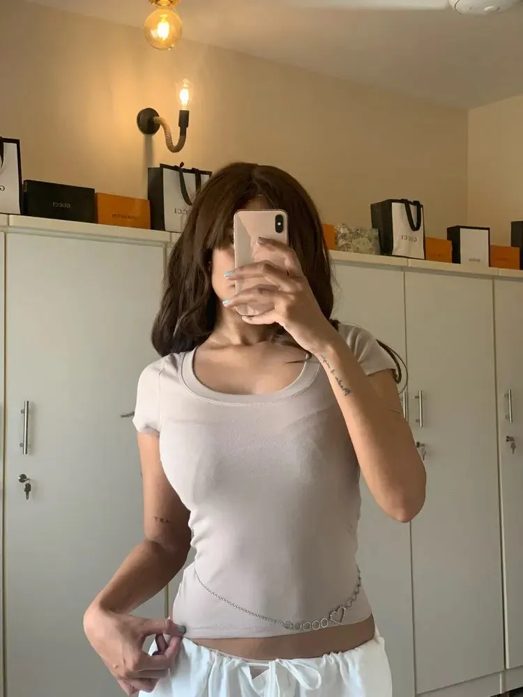 16 Colors Summer Slim Skinny Short Sleeve Croptops
