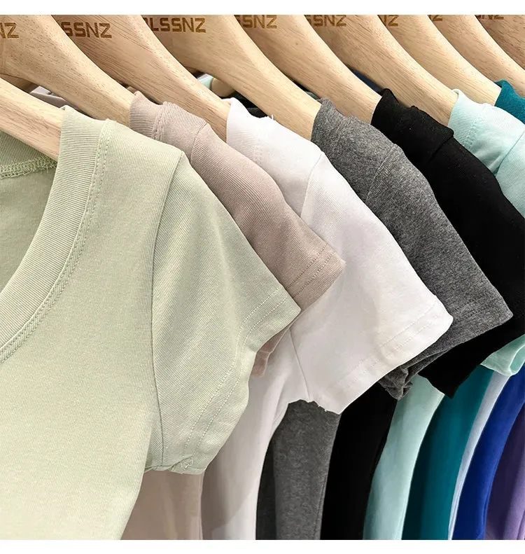 16 Colors Summer Slim Skinny Short Sleeve Croptops