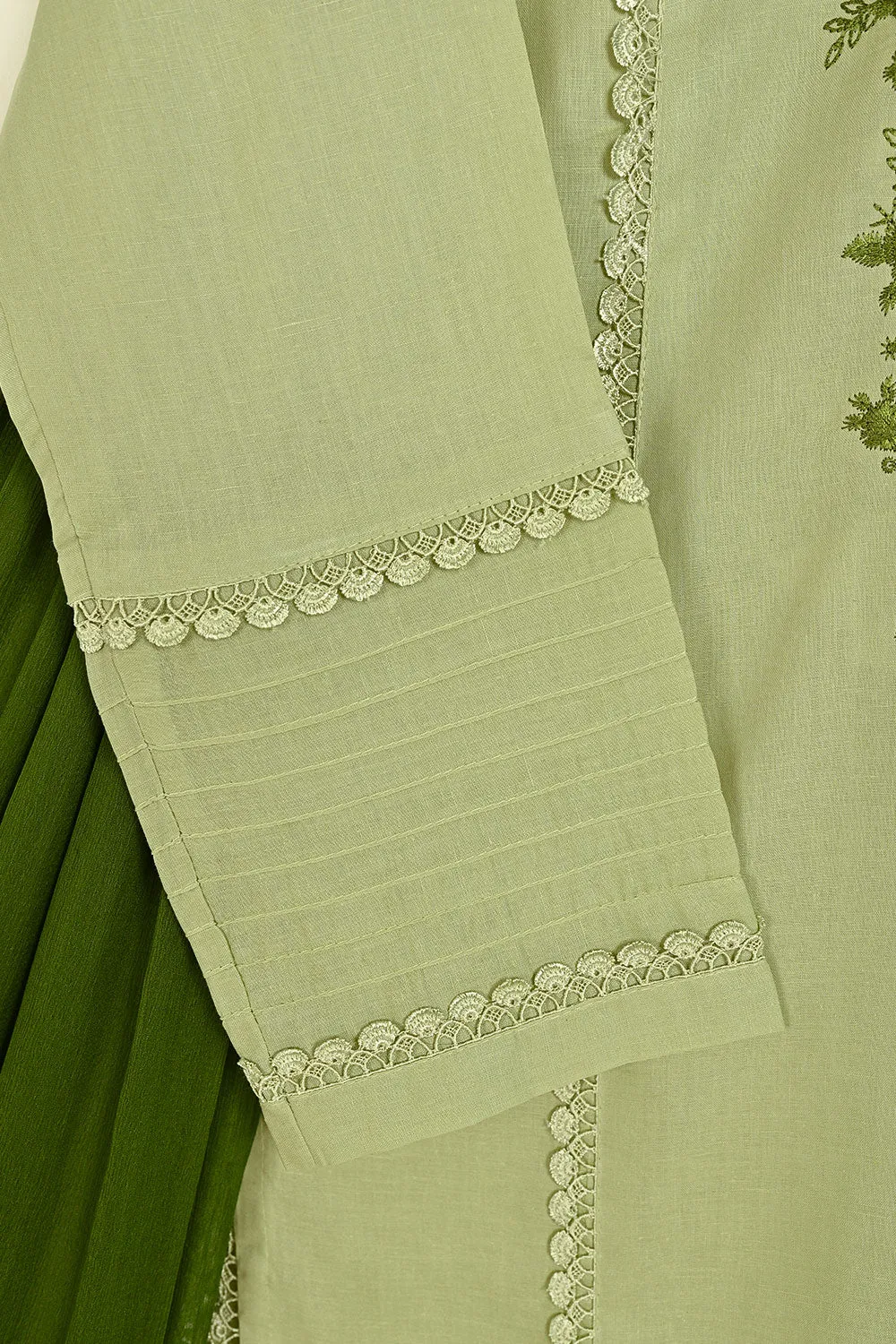 3SP-25A-Pista- 3PC COTTON EMBROIDERED DRESS