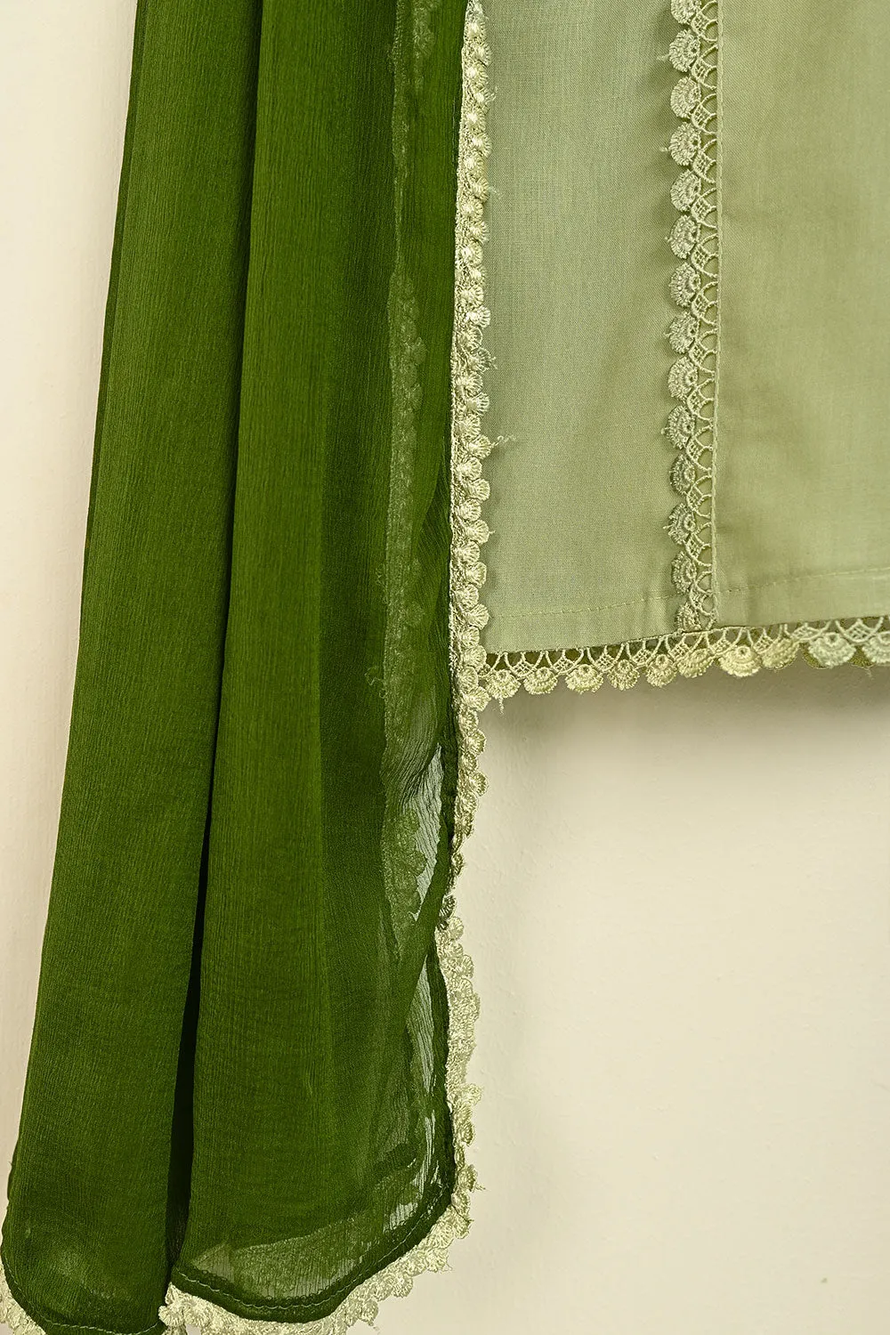3SP-25A-Pista- 3PC COTTON EMBROIDERED DRESS