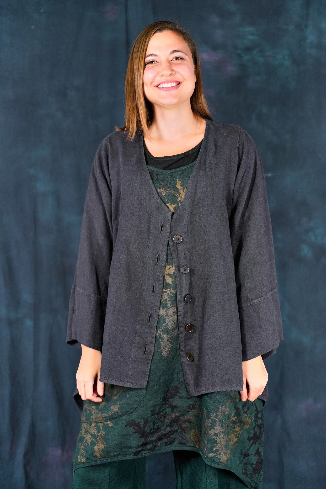 5289 Basque Cardigan Black Sand-U