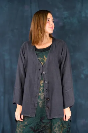 5289 Basque Cardigan Black Sand-U