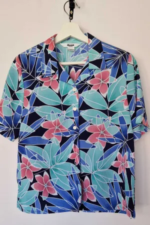 80's Bright Pastel Women's Short Sleeve Blouse Alia Brand
