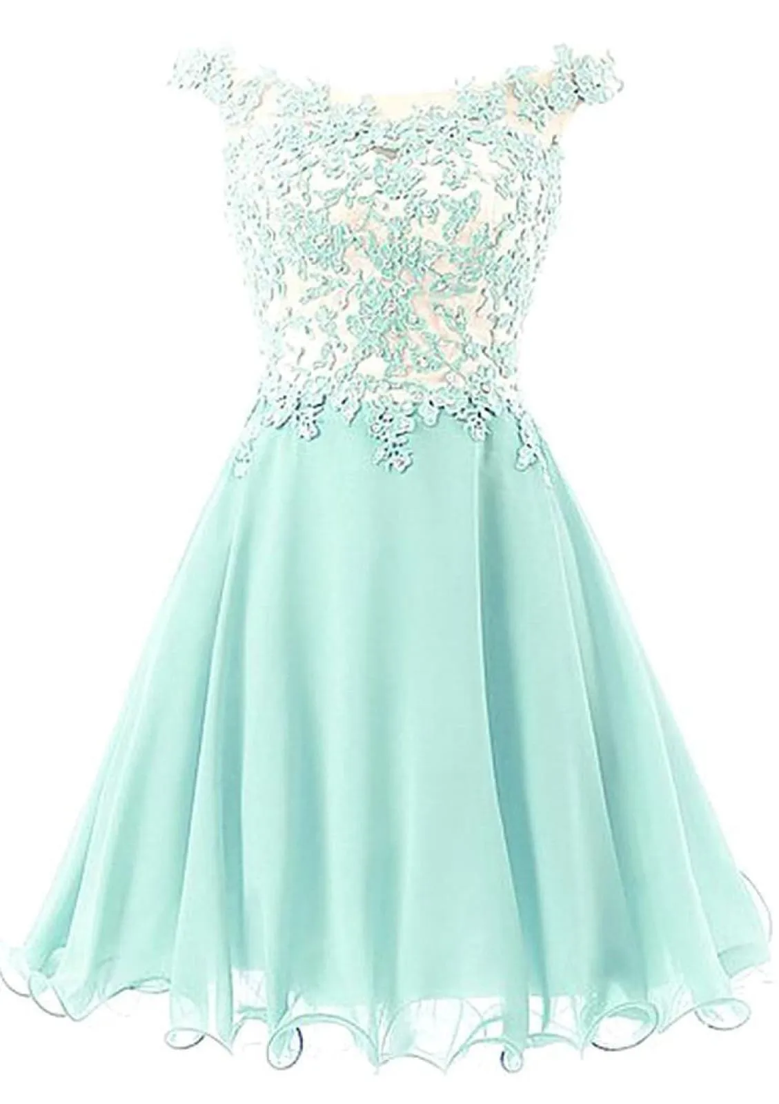A-line Off Shoulder Short/Mini Tulle Homecoming Dress, Lace Beaded