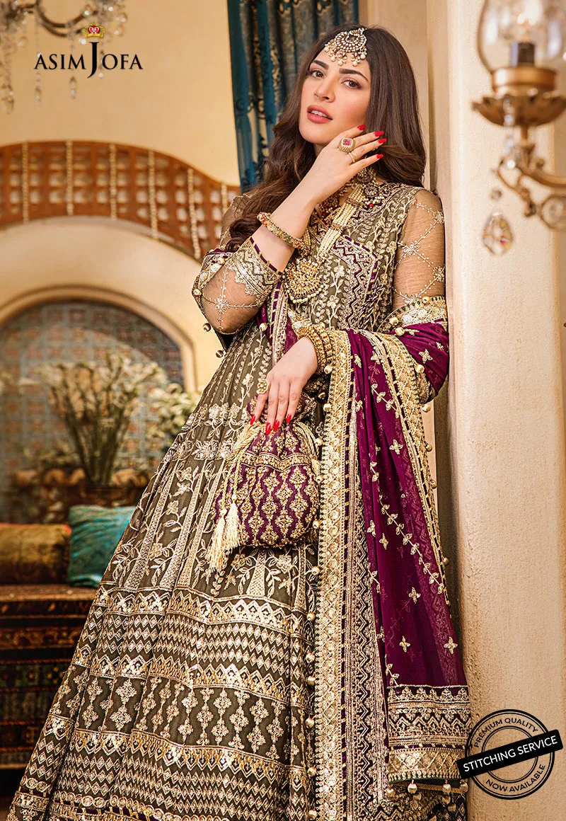 AJBN-01 | Asim Jofa  Baad-e-Naubahar Wedding Collection 2022 | Embroidered Chiffon Suits
