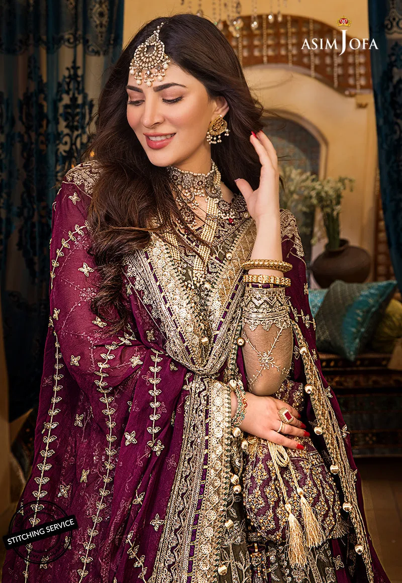 AJBN-01 | Asim Jofa  Baad-e-Naubahar Wedding Collection 2022 | Embroidered Chiffon Suits