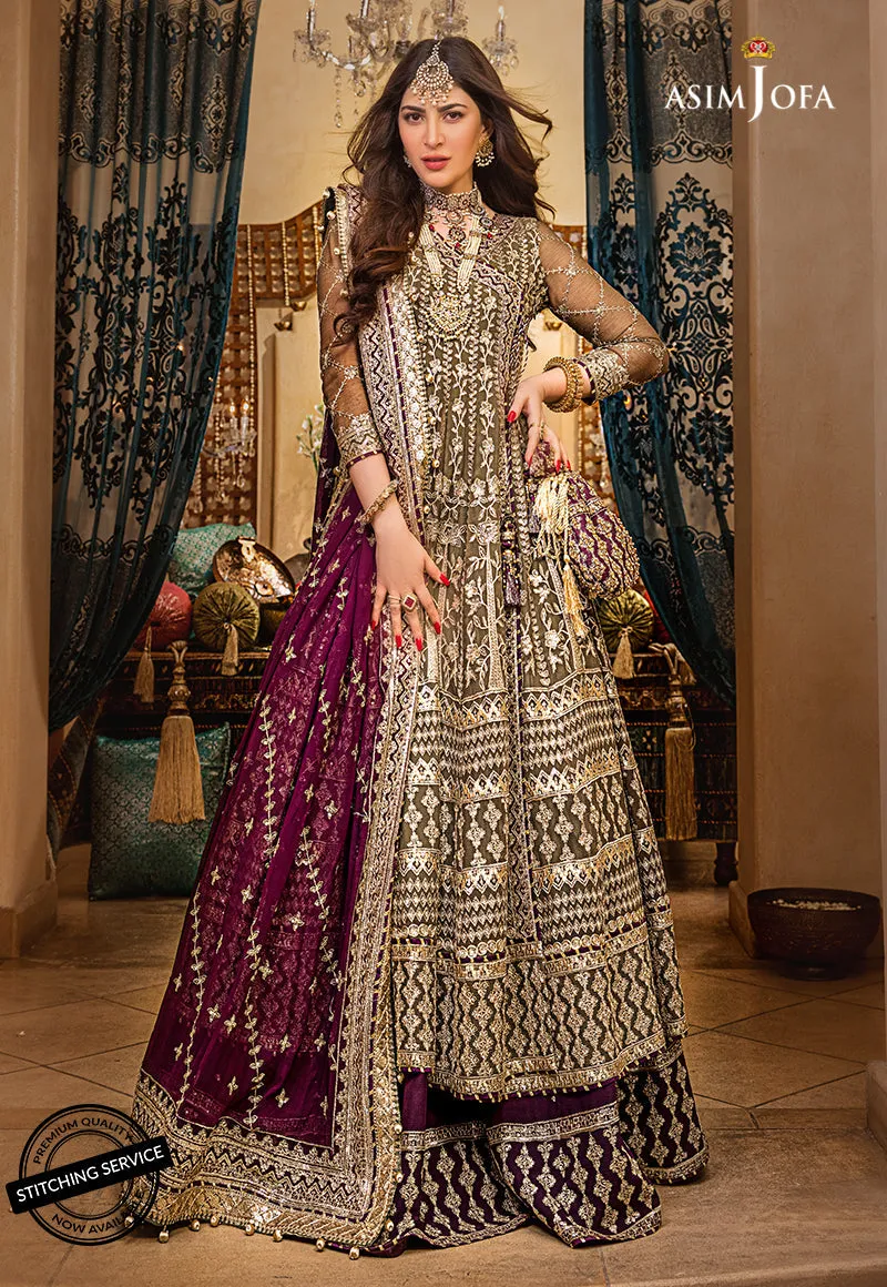 AJBN-01 | Asim Jofa  Baad-e-Naubahar Wedding Collection 2022 | Embroidered Chiffon Suits