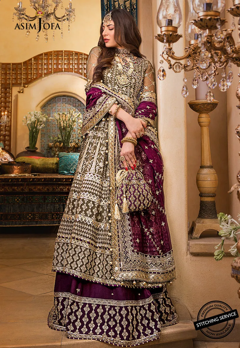 AJBN-01 | Asim Jofa  Baad-e-Naubahar Wedding Collection 2022 | Embroidered Chiffon Suits