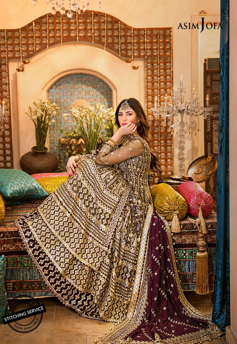 AJBN-01 | Asim Jofa  Baad-e-Naubahar Wedding Collection 2022 | Embroidered Chiffon Suits