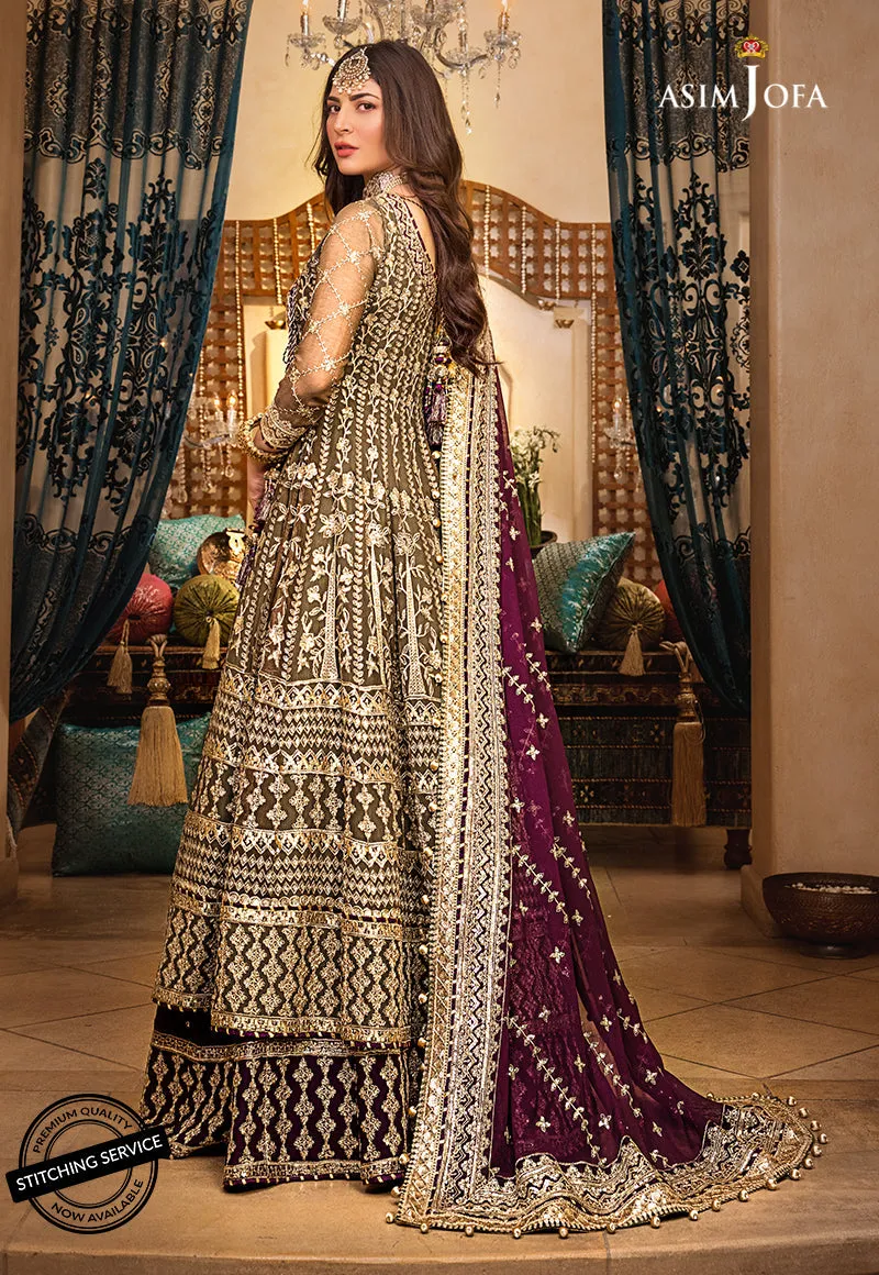 AJBN-01 | Asim Jofa  Baad-e-Naubahar Wedding Collection 2022 | Embroidered Chiffon Suits