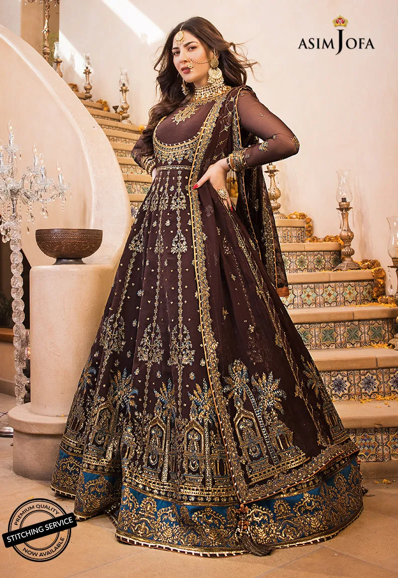 AJBN-09 | Asim Jofa  Baad-e-Naubahar Wedding Collection 2022 | Embroidered Chiffon Suits