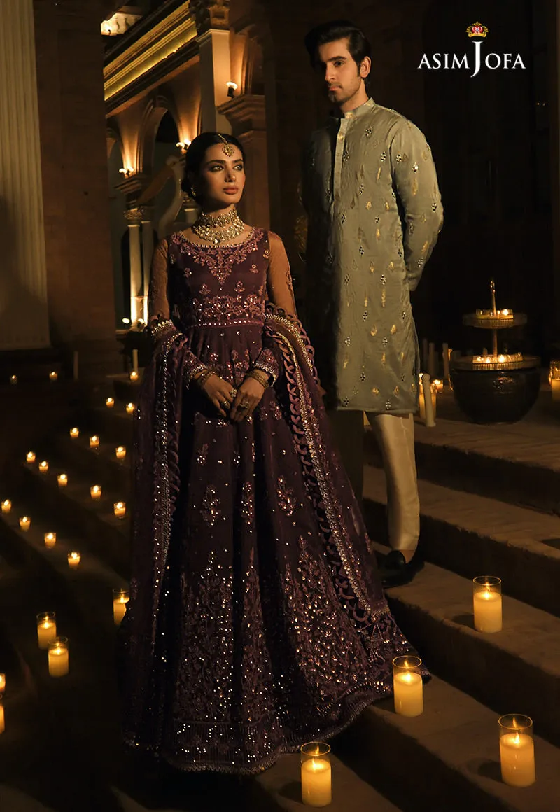 AJST-17 | Asim Jofa Sadqay Tumharay Eid Collection 2022 | Unstitched Embroidered Chiffon Suits