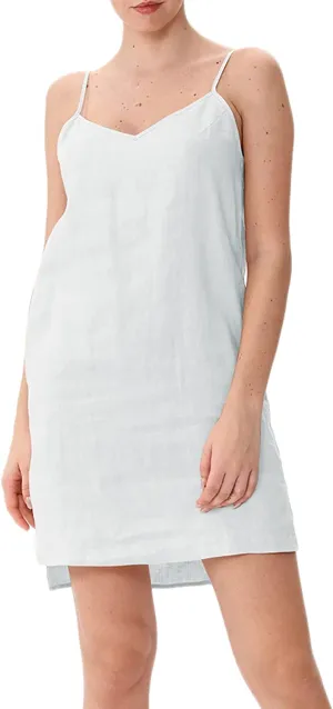 Amazhyu 100% Linen Spaghetti Strap Dresses with Slit