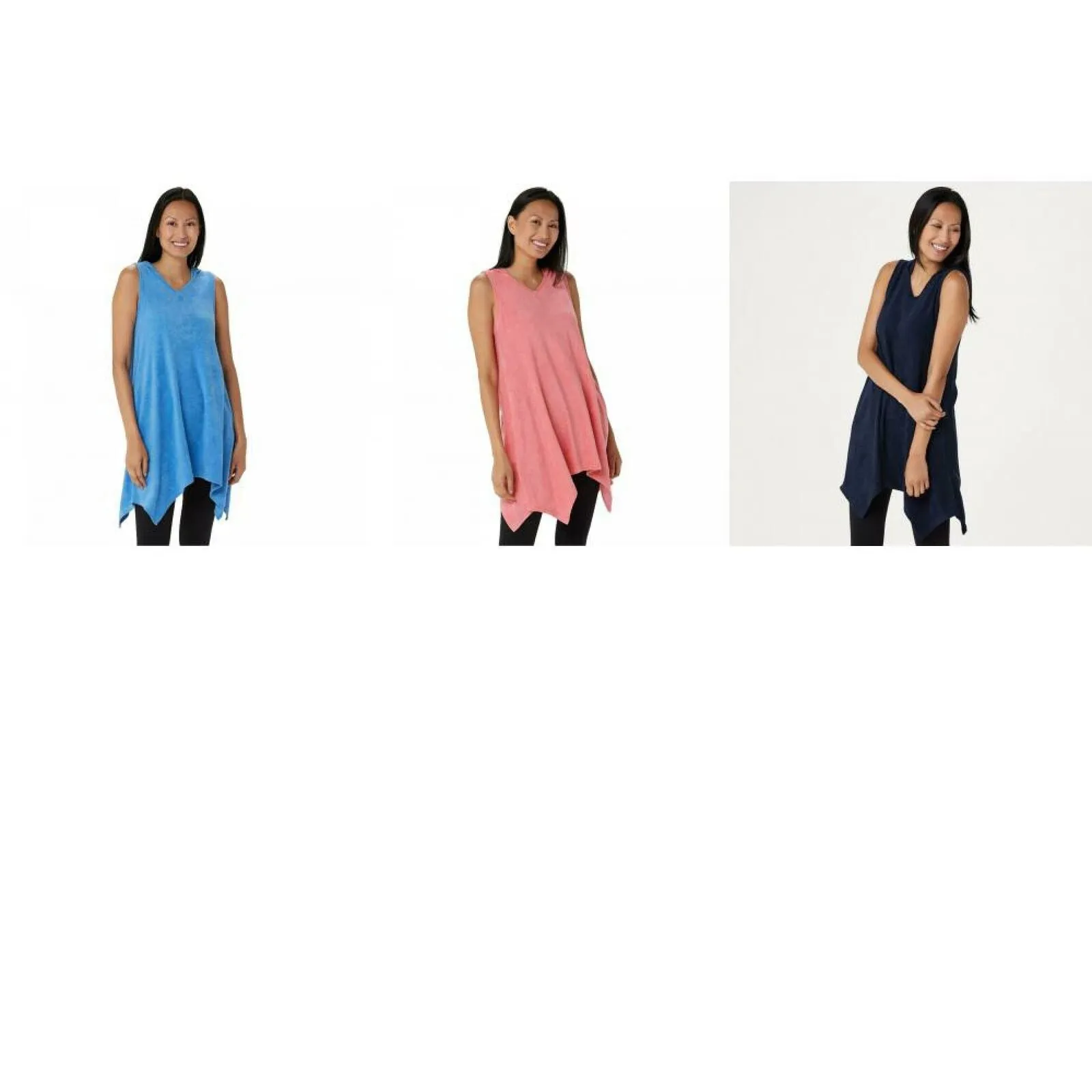 AnyBody Women's Sleeveless Baby Terry Hooded Tunic Top