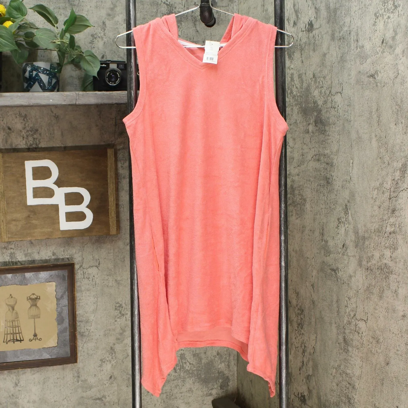 AnyBody Women's Sleeveless Baby Terry Hooded Tunic Top