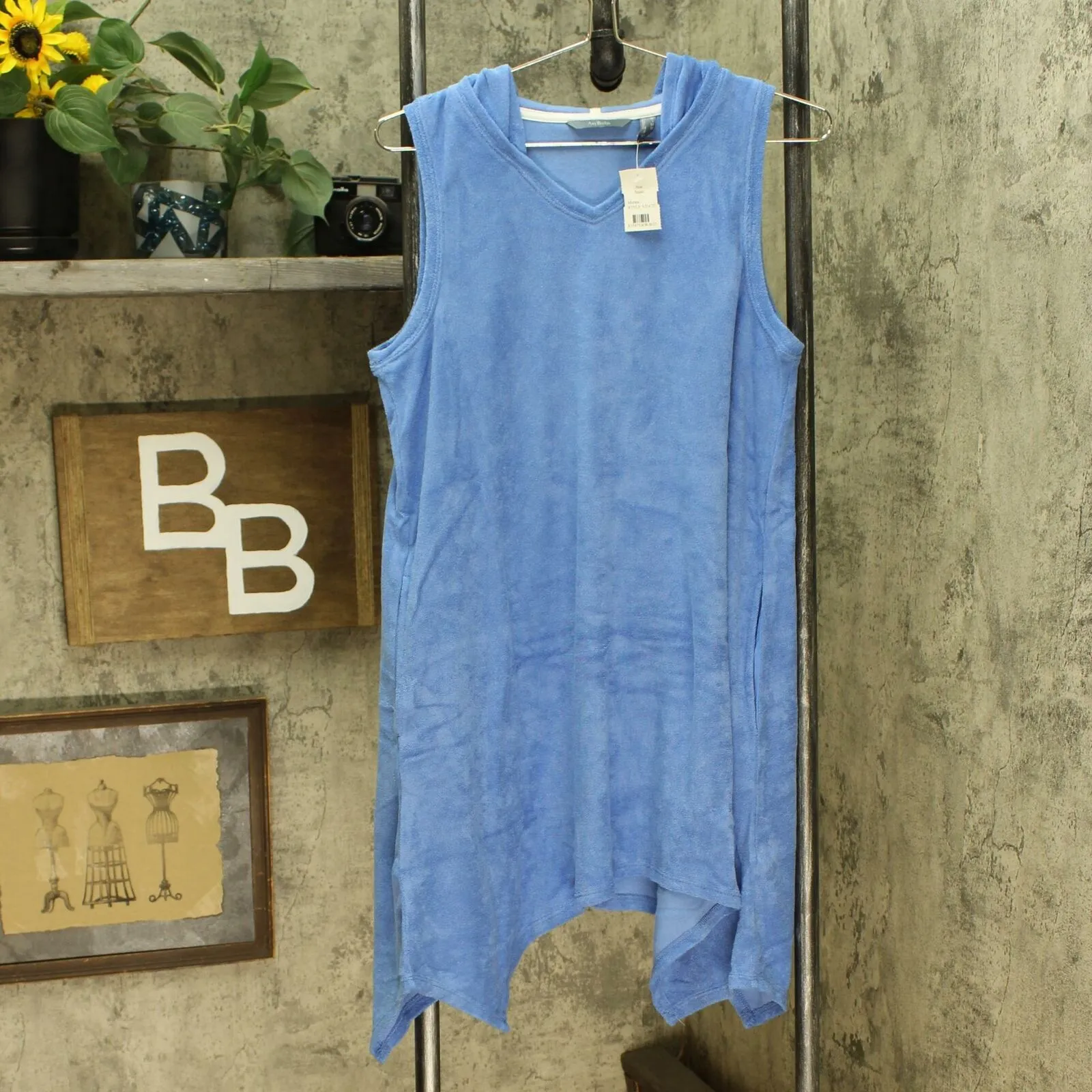 AnyBody Women's Sleeveless Baby Terry Hooded Tunic Top