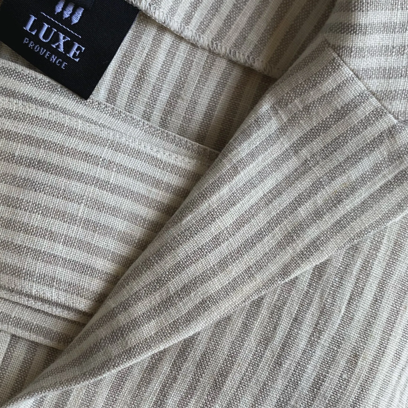 Audrey Linen Jumpsuit - Beige Stripes (Pre-Order, Ships April 30)