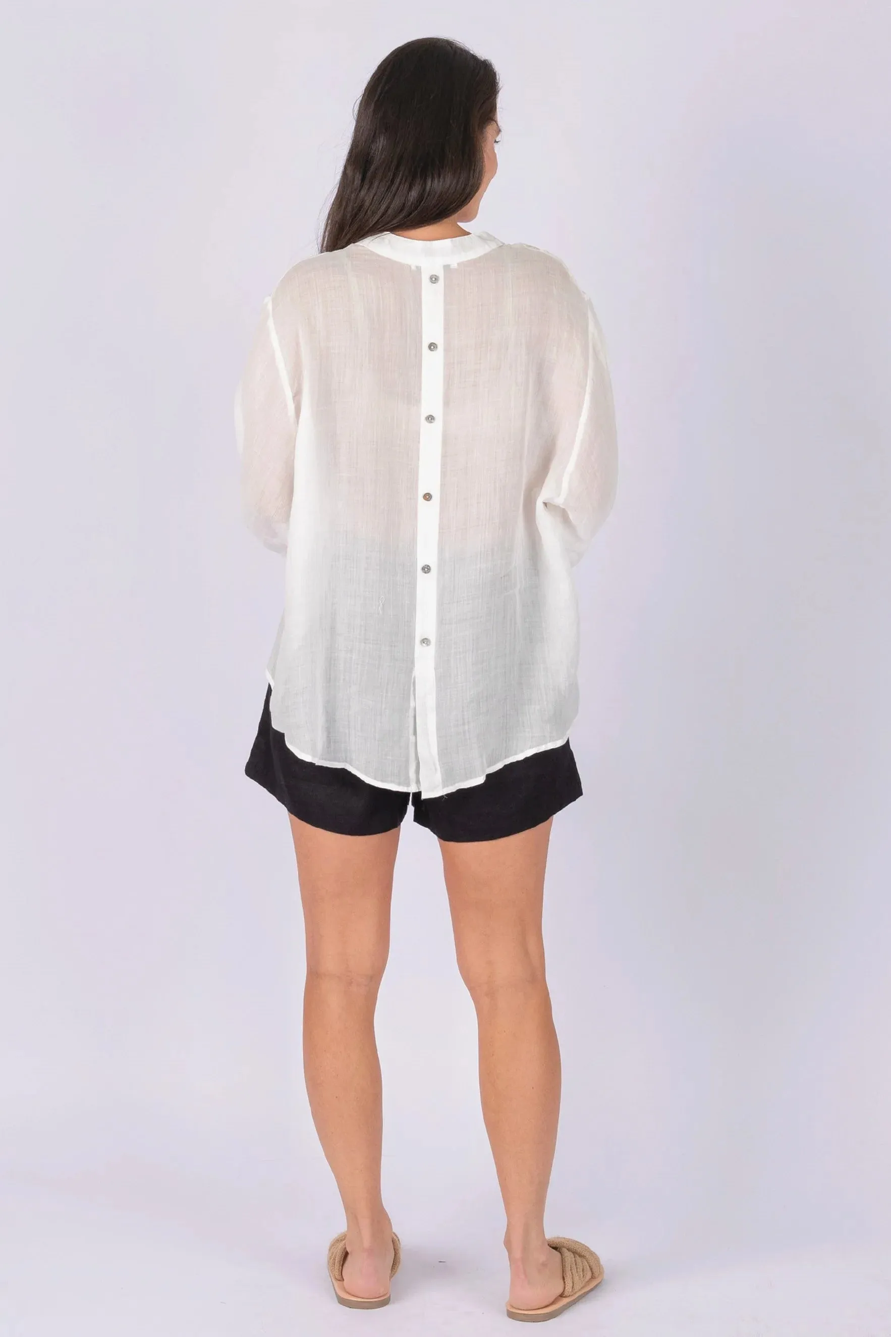 Aurora Sheer Linen Top
