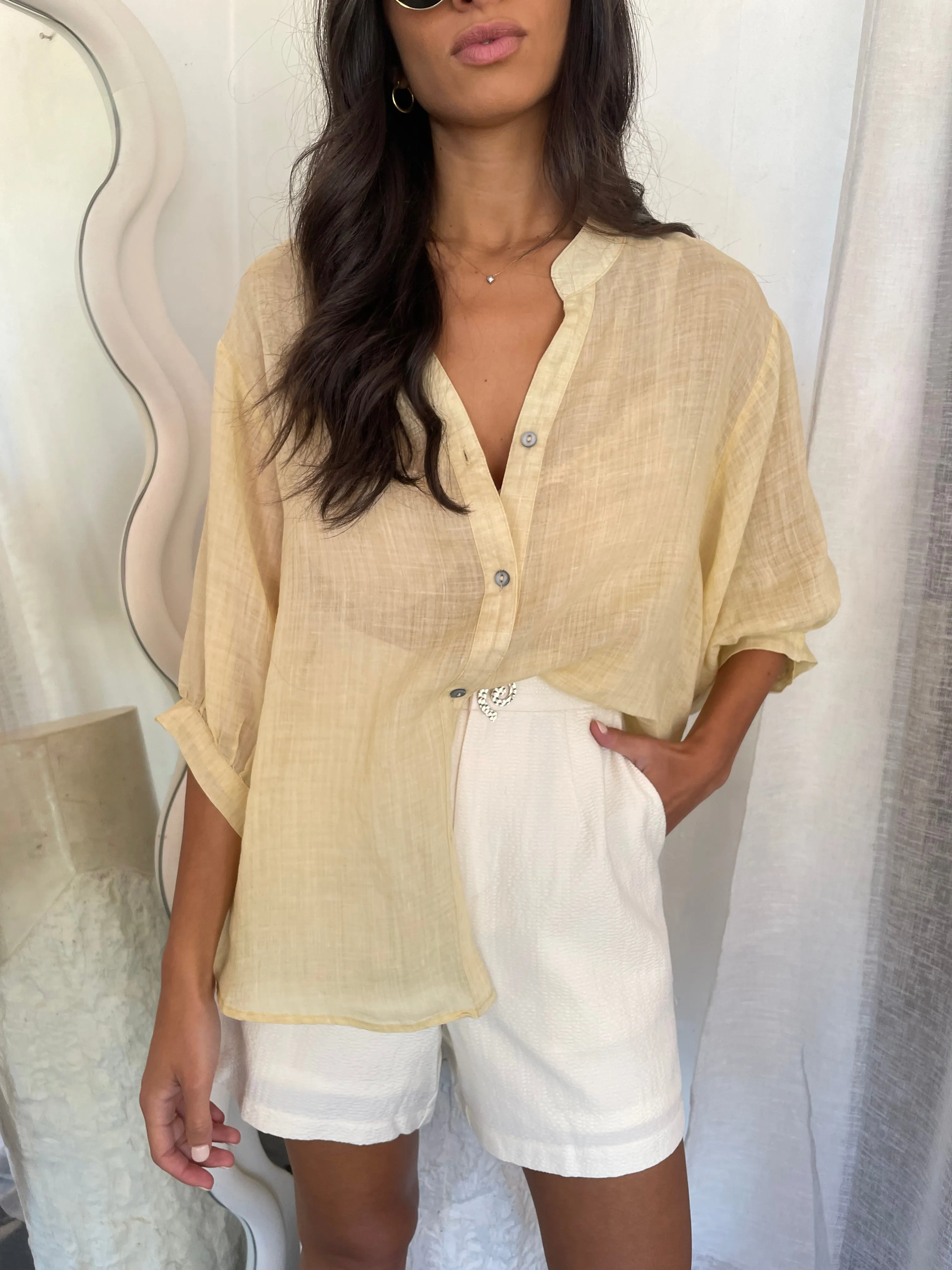 Aurora Sheer Linen Top