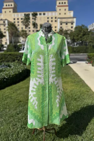 Averardo Short Sleeve Linen Dress in Cruise 010