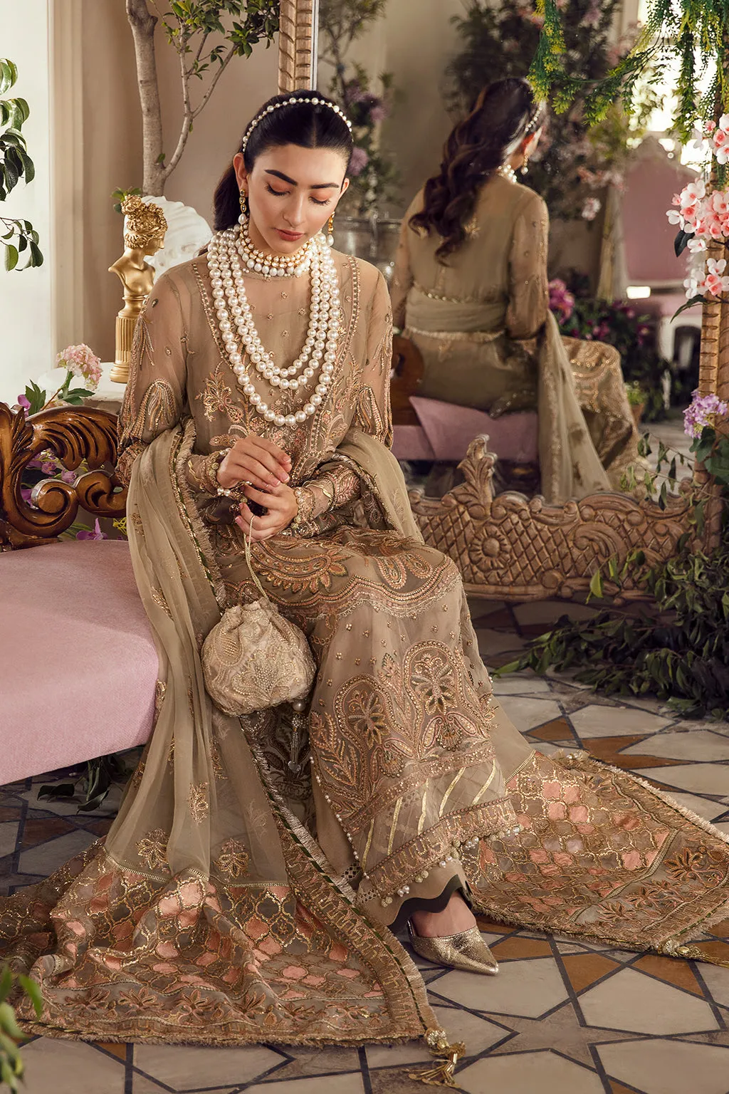 AYZAL | Afrozeh La Fuchsia Wedding Edition 2022 | Unstitched Embroidered Chiffon Suits