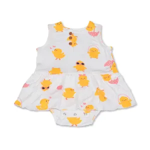 Bamboo Skirt Bodysuit (Little Chick Print)