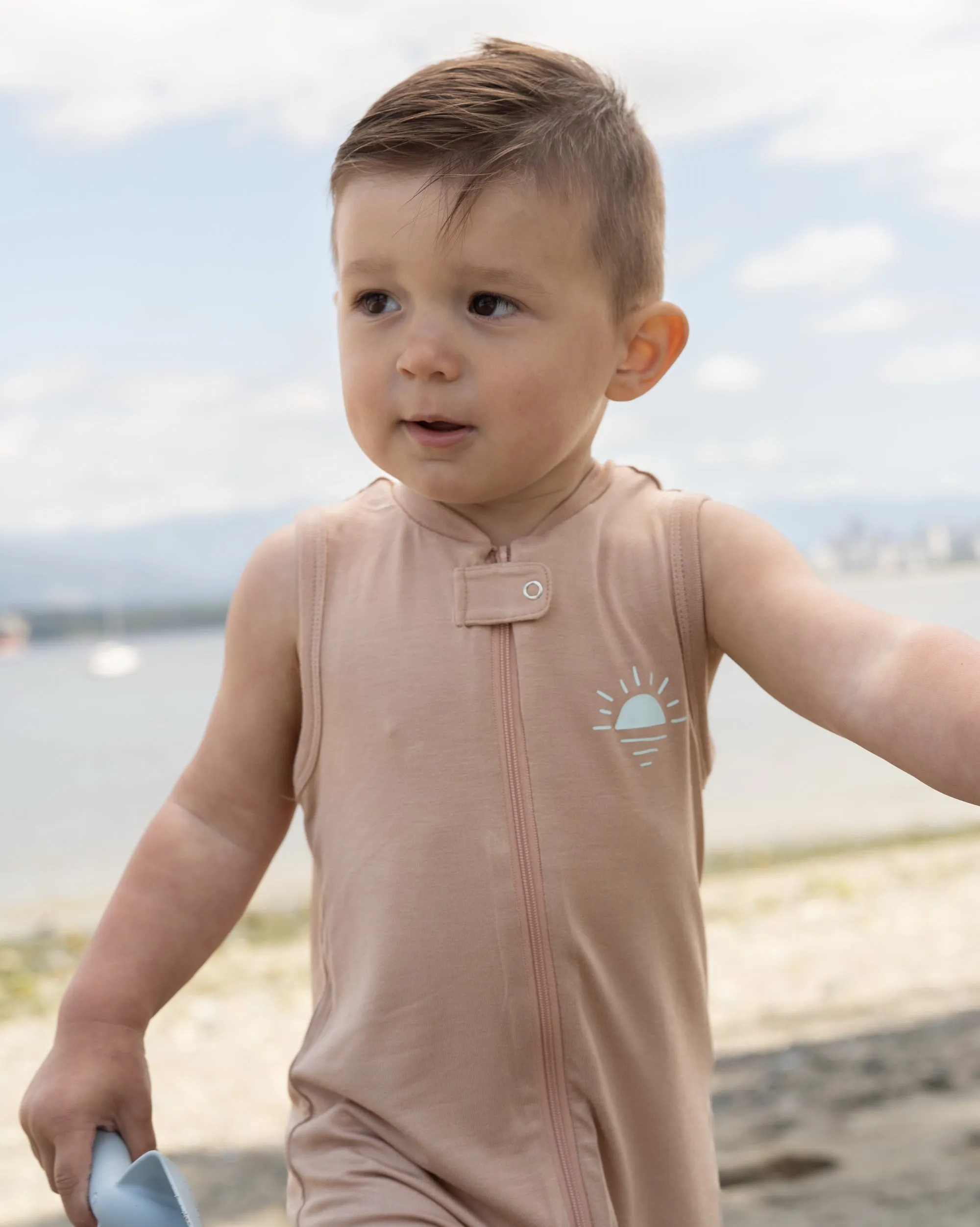 Bamboo Sleeveless Romper (Maple Sugar)
