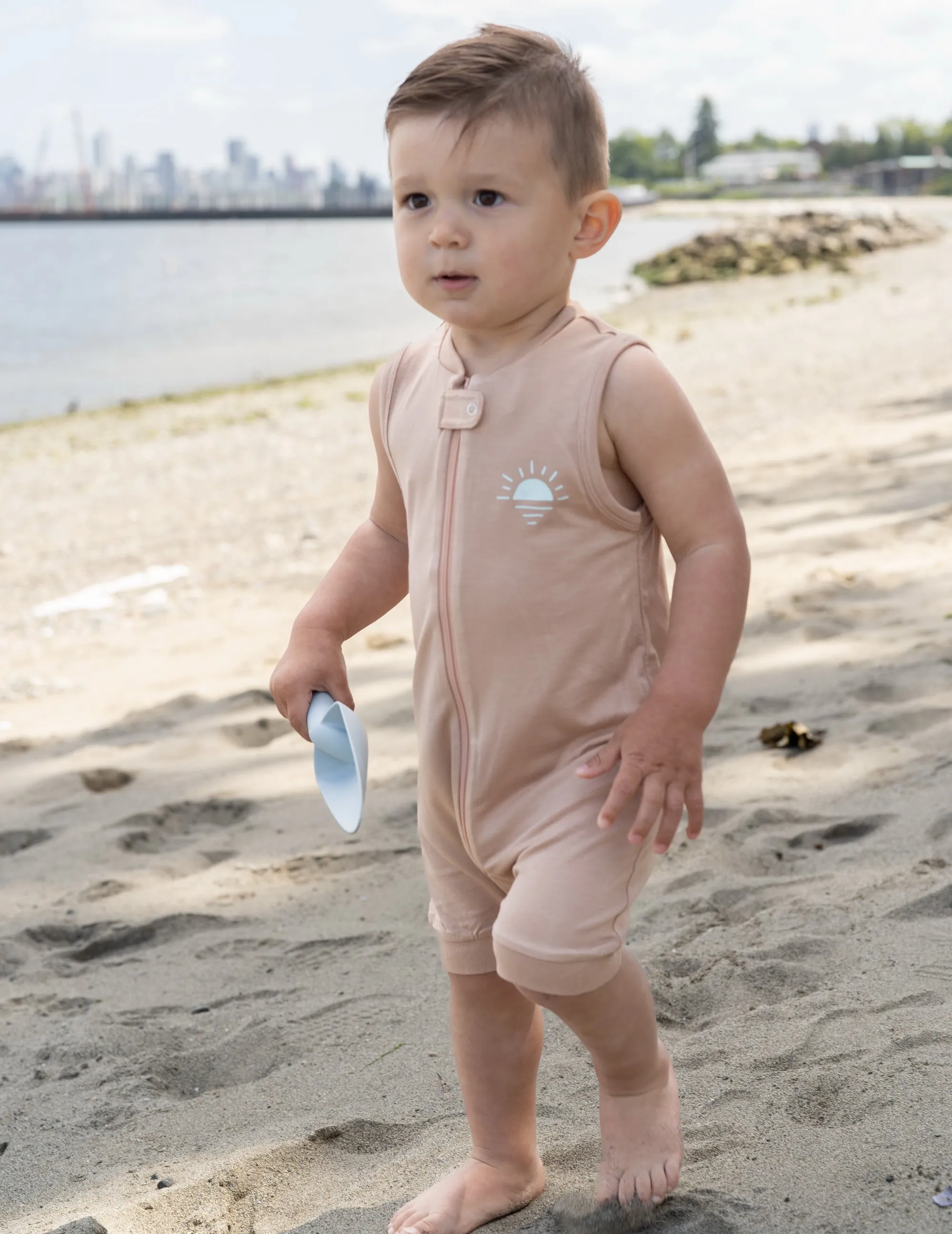Bamboo Sleeveless Romper (Maple Sugar)