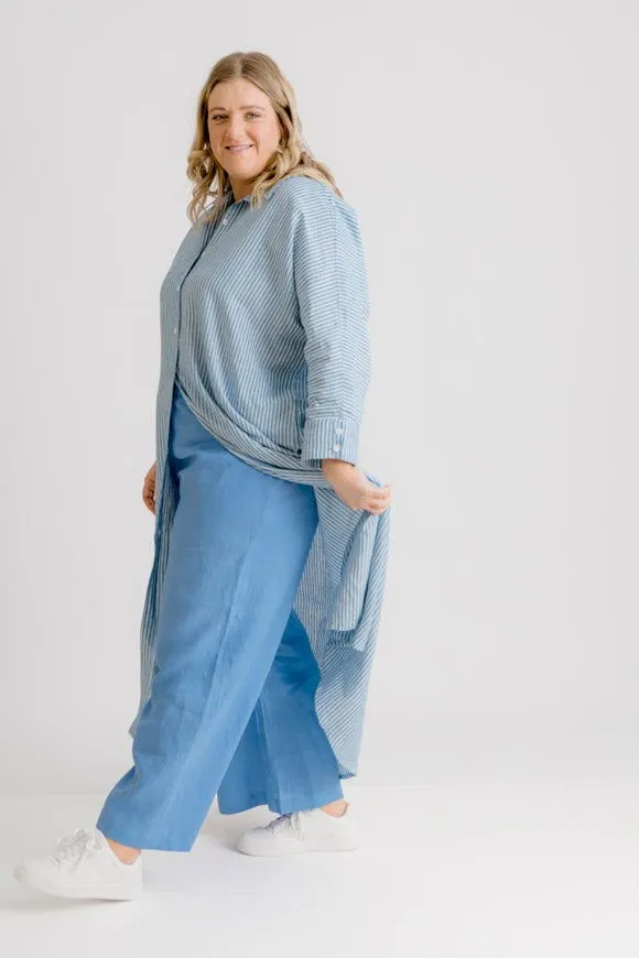 Bardot Linen Pant - Cornflower