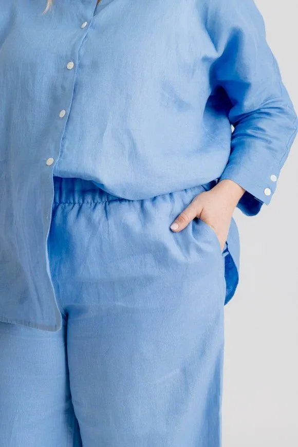Bardot Linen Pant - Cornflower
