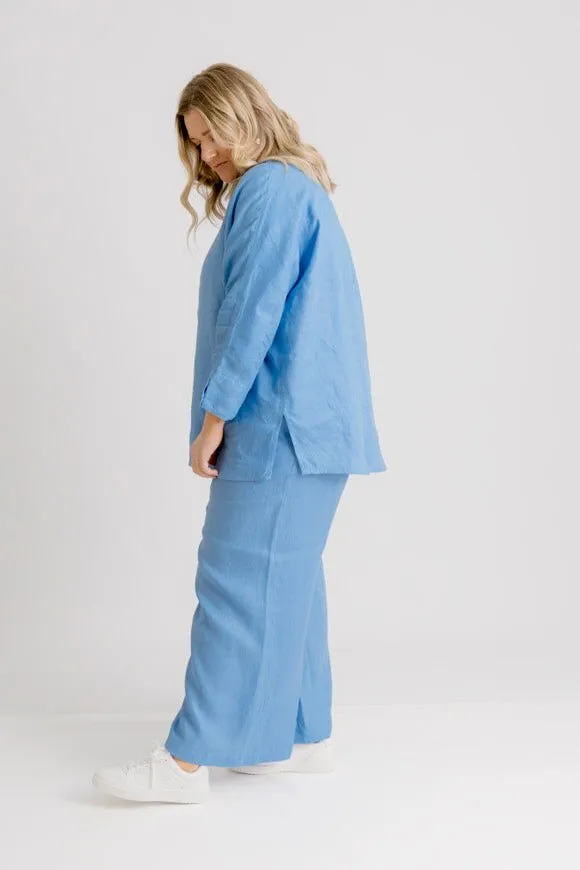 Bardot Linen Pant - Cornflower