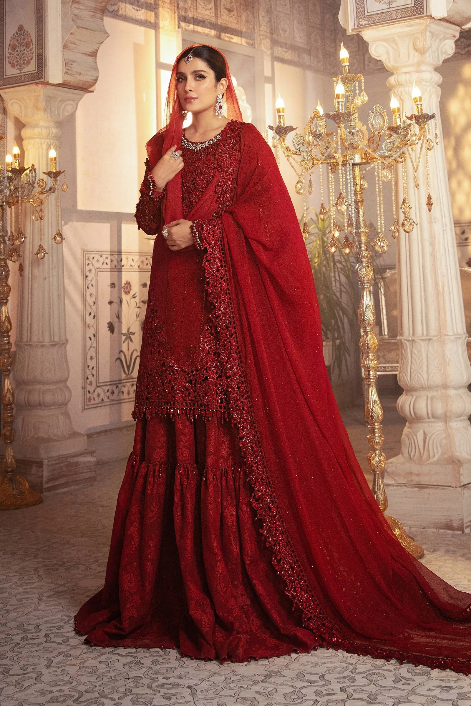 BD-2305 Ruby Red | Maria B Mbroidered Winter Wedding Collection 2021 | Unstitched Embroidered Suits