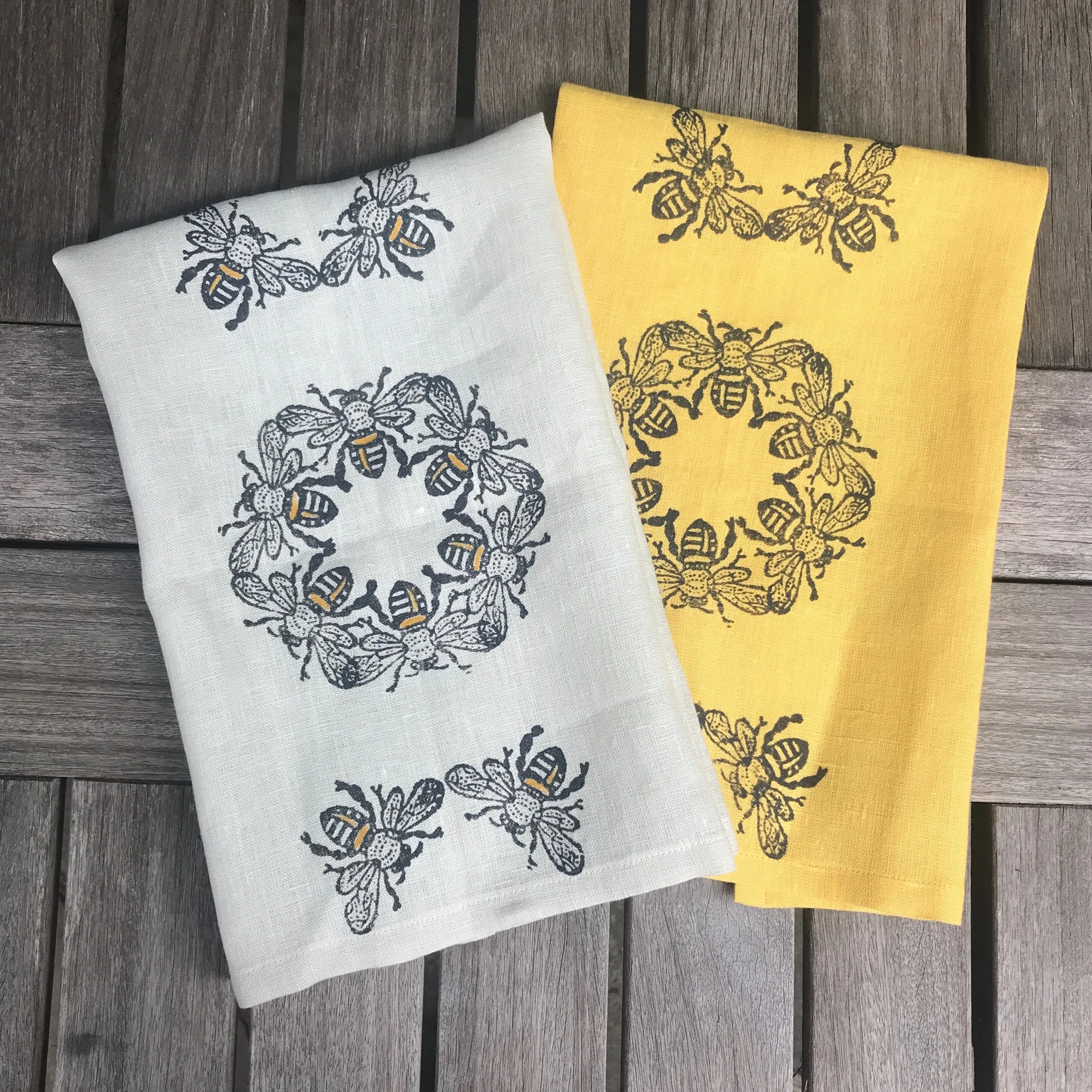 Bee Circle Tea Towel