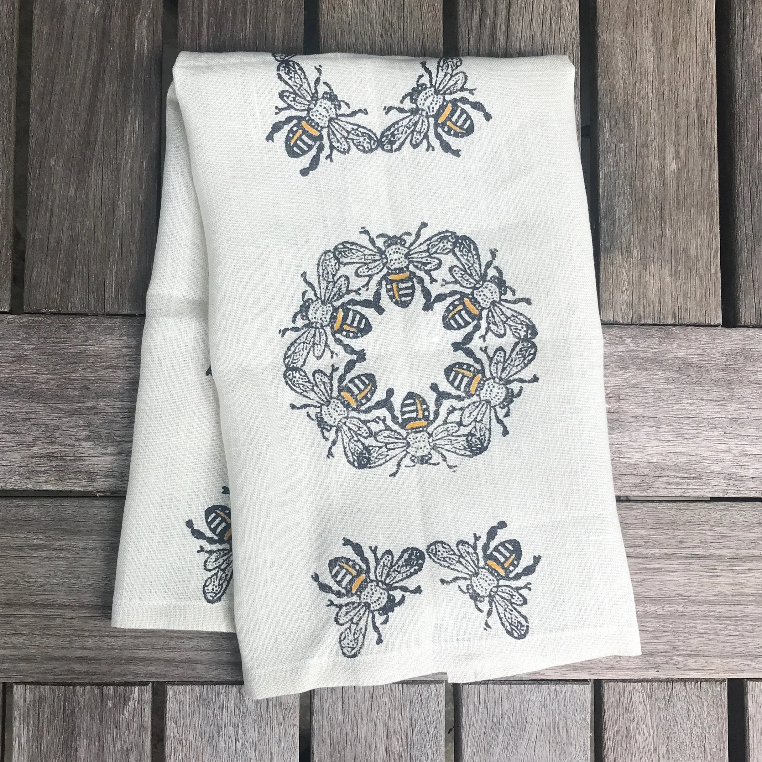 Bee Circle Tea Towel