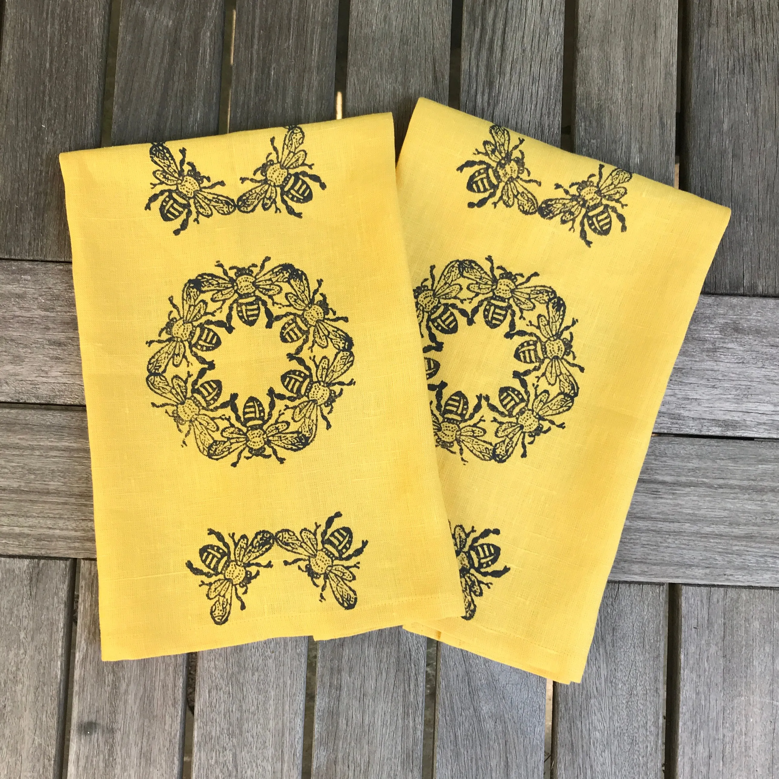 Bee Circle Tea Towel