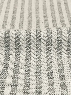 Beige and Ivory Stripe 100% Linen Fabric By The Yard/CL1115