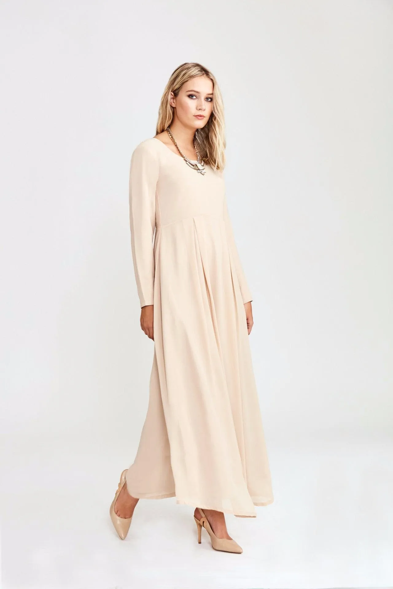 Beige Roses Dress