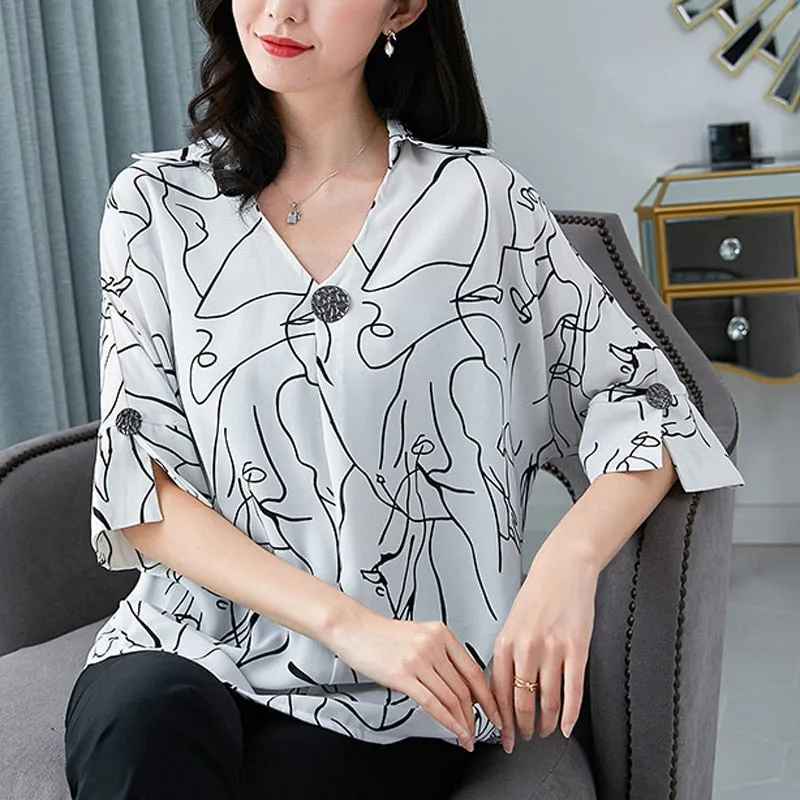 BerryBetty - New Women's t-shirts Overweight Plus Size Women Clothing Summer Style Chiffon Shirt Top Tee Woman Tees Tops Oversize Women's t-shirt