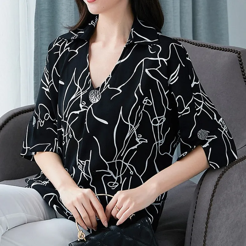 BerryBetty - New Women's t-shirts Overweight Plus Size Women Clothing Summer Style Chiffon Shirt Top Tee Woman Tees Tops Oversize Women's t-shirt