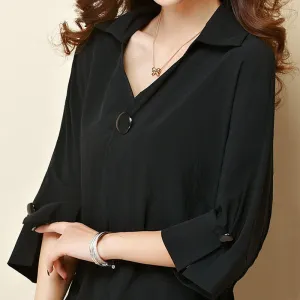BerryBetty - New Women's t-shirts Overweight Plus Size Women Clothing Summer Style Chiffon Shirt Top Tee Woman Tees Tops Oversize Women's t-shirt