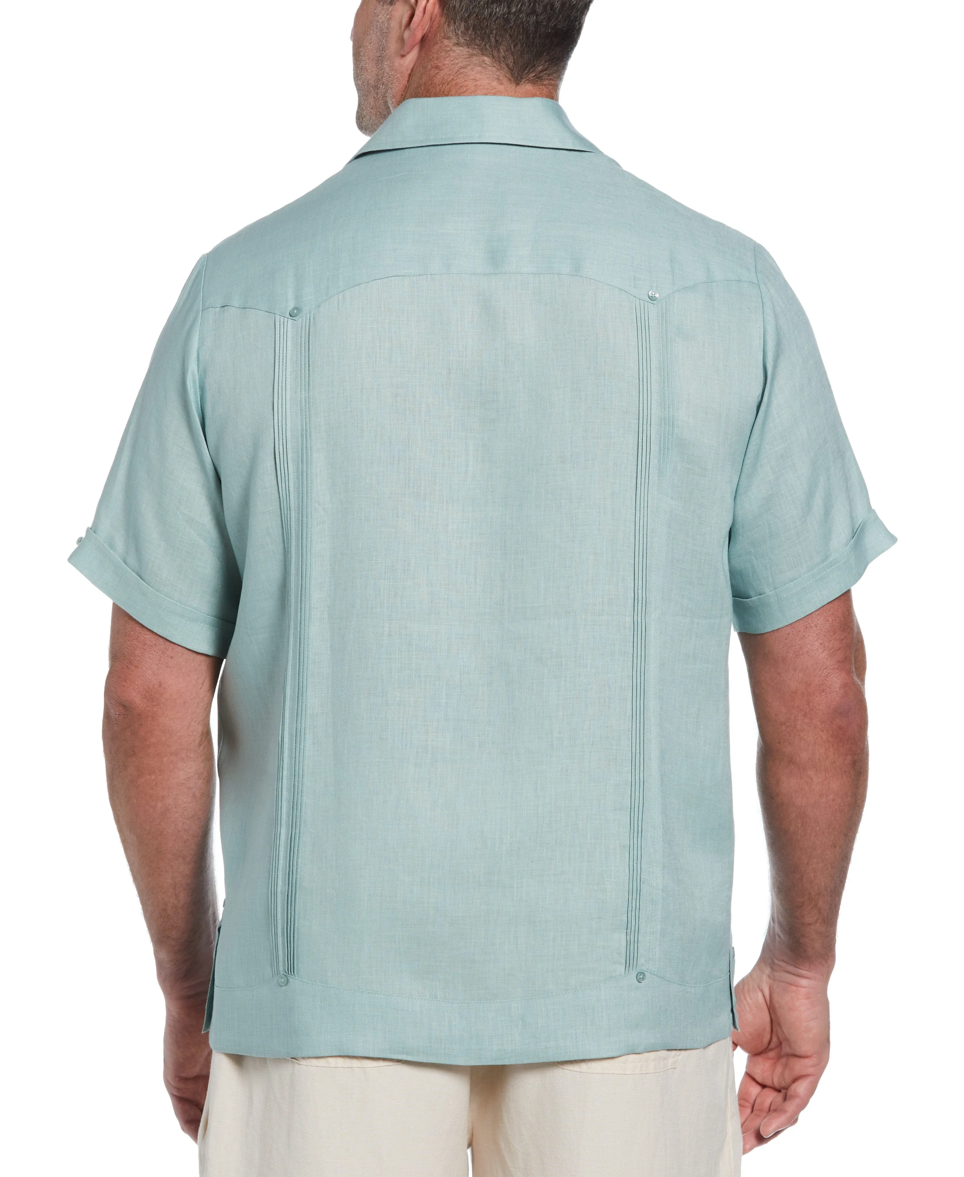 Big & Tall 100% Linen Classic Guayabera Shirt - Short Sleeve