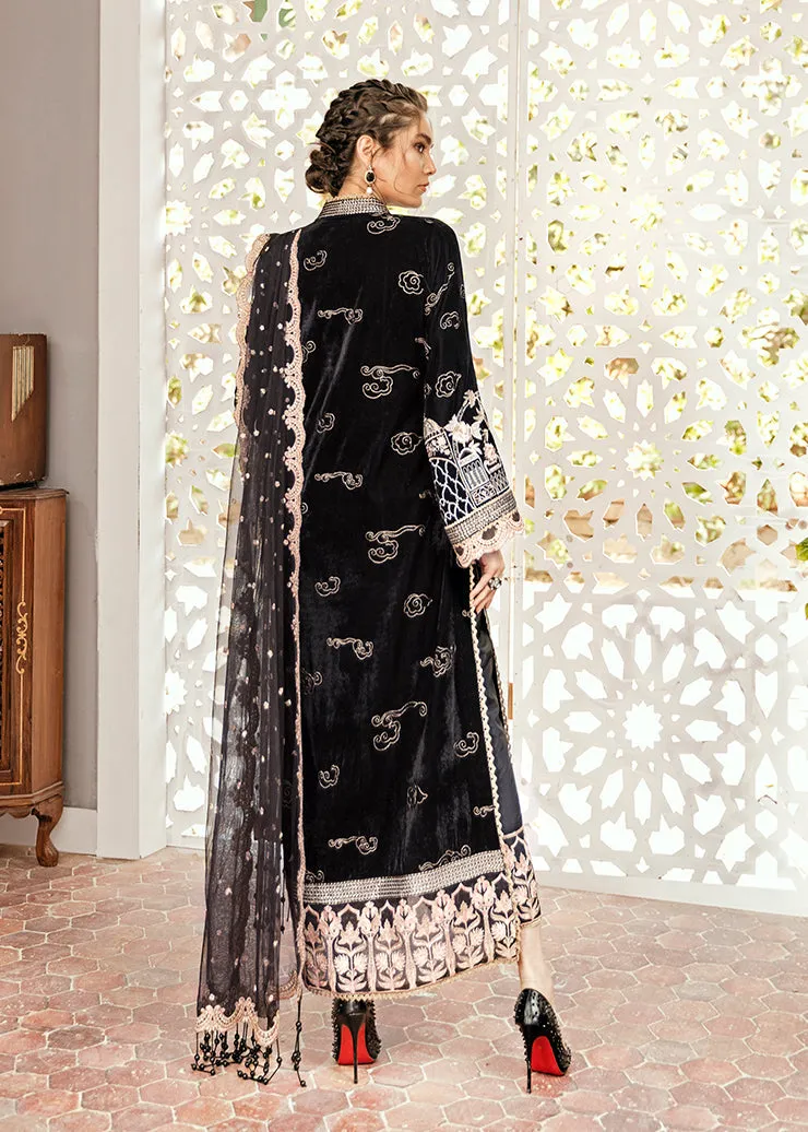 Black Pakistani Chiffon Dress for Wedding Party #BB144