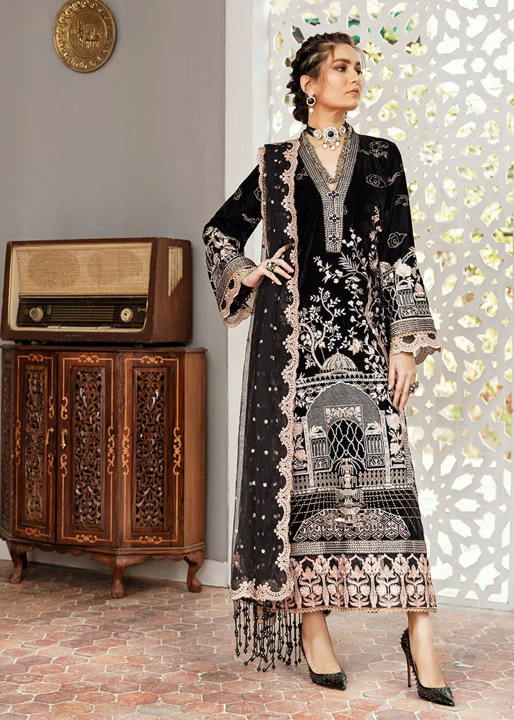 Black Pakistani Chiffon Dress for Wedding Party #BB144