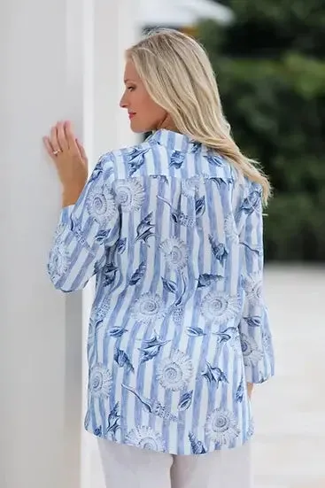 Blue Shell Linen Tunic