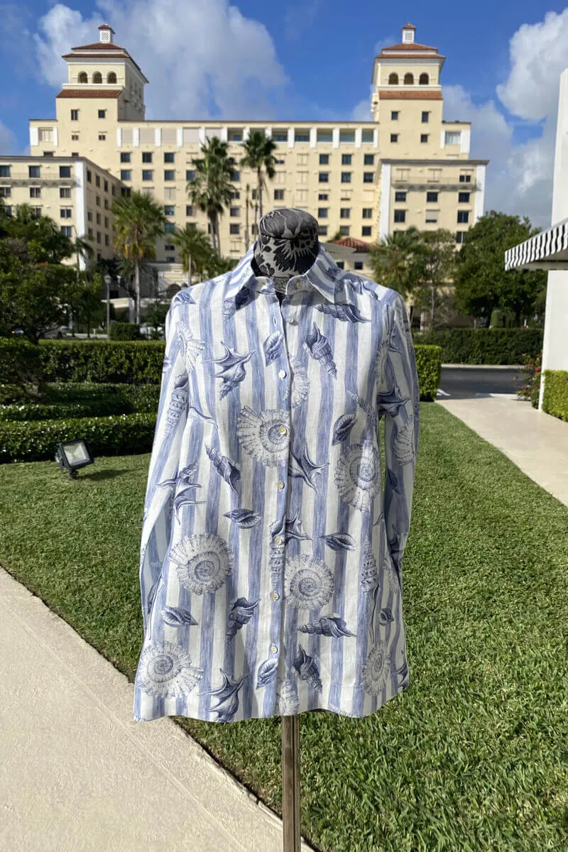 Blue Shell Linen Tunic